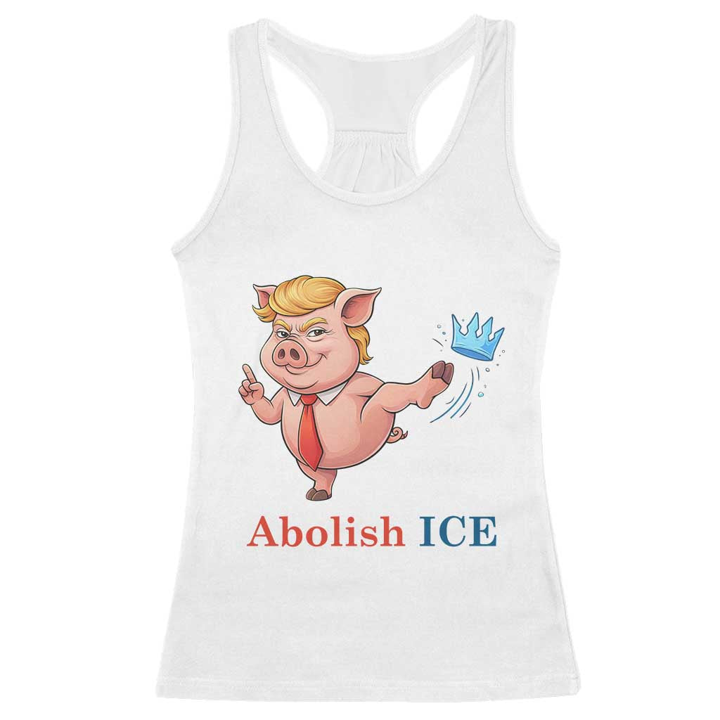 Protest Pig Kicking Icy Crown Racerback Tank Top Political Humor Gift