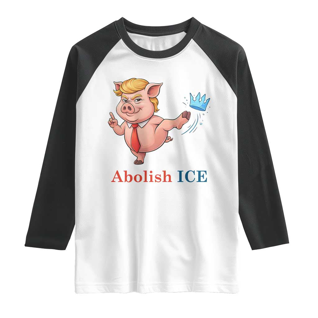 Protest Pig Kicking Icy Crown Raglan Shirt Political Humor Gift