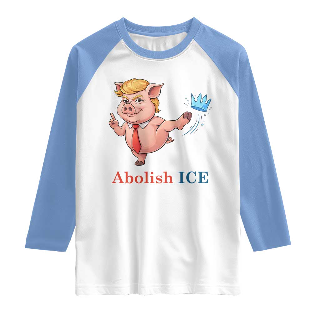 Protest Pig Kicking Icy Crown Raglan Shirt Political Humor Gift