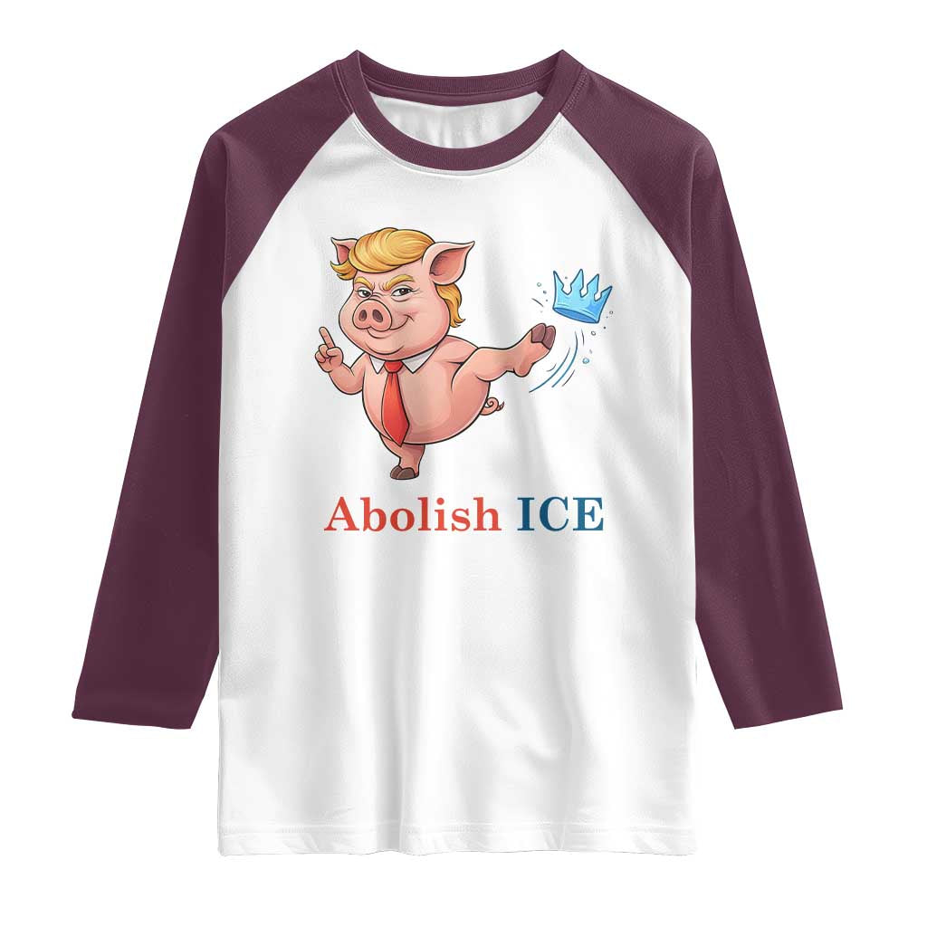 Protest Pig Kicking Icy Crown Raglan Shirt Political Humor Gift