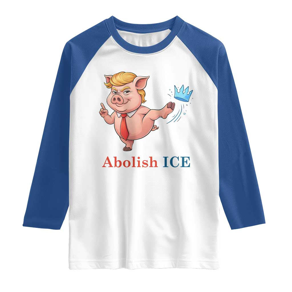 Protest Pig Kicking Icy Crown Raglan Shirt Political Humor Gift
