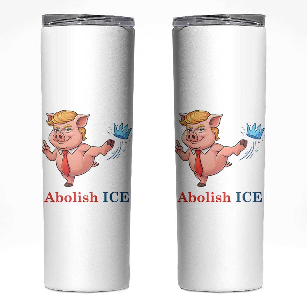 Protest Pig Kicking Icy Crown Skinny Tumbler Political Humor Gift