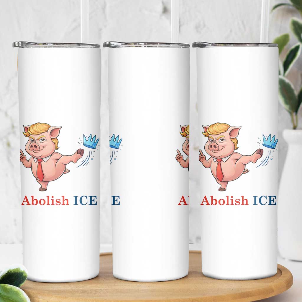 Protest Pig Kicking Icy Crown Skinny Tumbler Political Humor Gift
