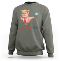 Protest Pig Kicking Icy Crown Sweatshirt Political Humor Gift