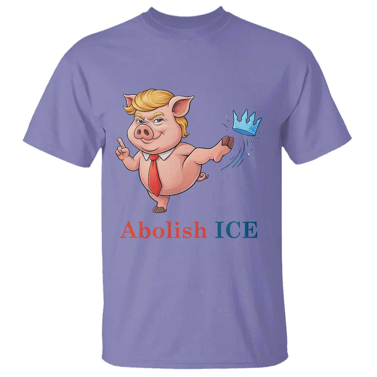 Protest Pig Kicking Icy Crown T Shirt Political Humor Gift
