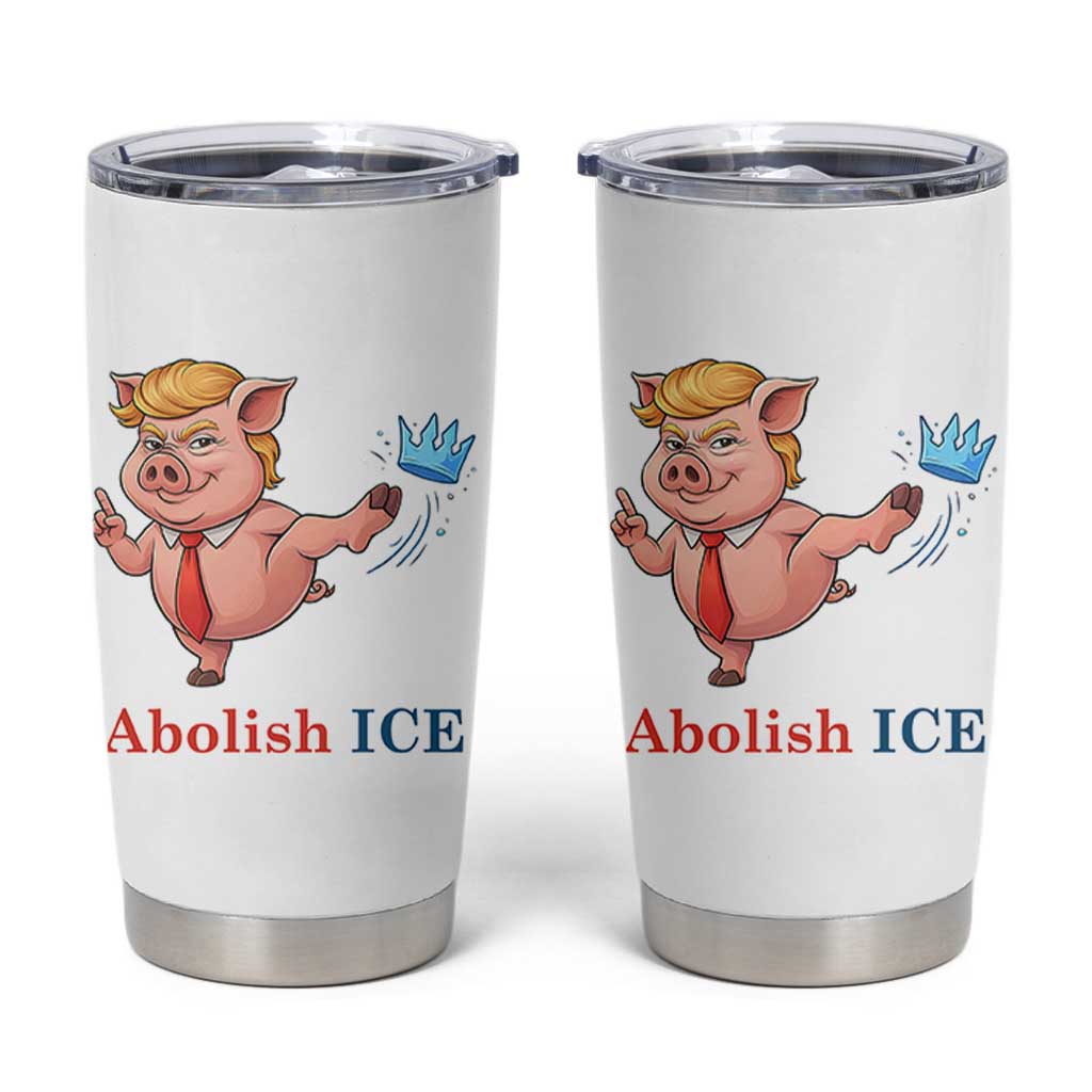 Protest Pig Kicking Icy Crown Tumbler Cup Political Humor Gift