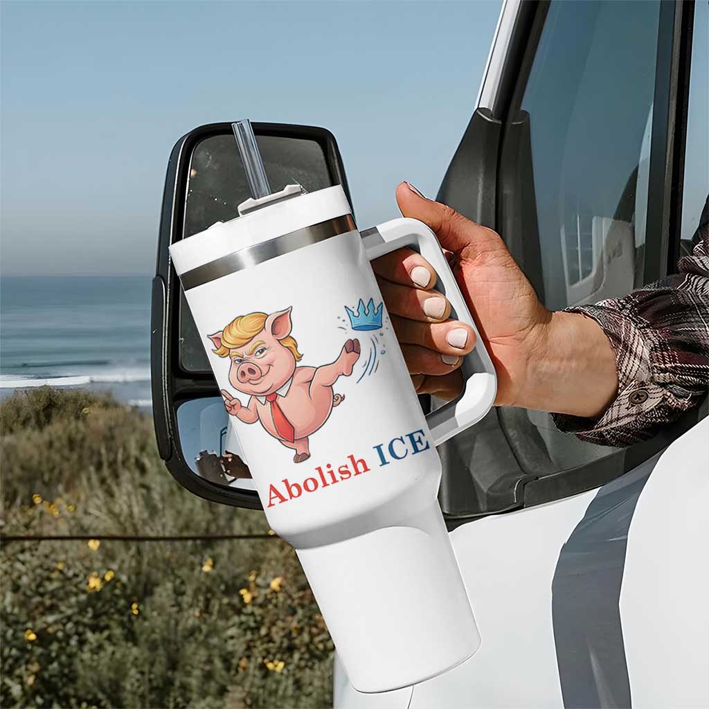 Protest Pig Kicking Icy Crown Tumbler With Handle Political Humor Gift