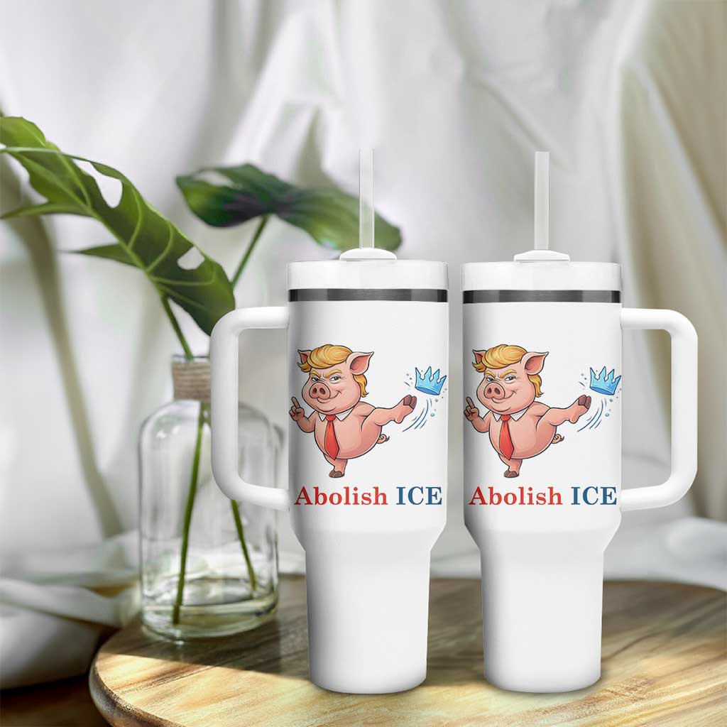 Protest Pig Kicking Icy Crown Tumbler With Handle Political Humor Gift