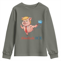 Protest Pig Kicking Icy Crown Youth Sweatshirt Political Humor Gift