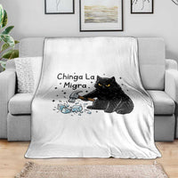 Chinga La Migra Throw Blanket Funny Cat Immigration Support