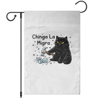 Chinga La Migra Garden Flag Funny Cat Immigration Support