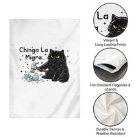Chinga La Migra Garden Flag Funny Cat Immigration Support