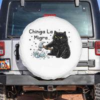 Chinga La Migra Spare Tire Cover Funny Cat Immigration Support