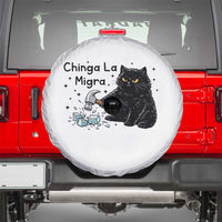 Chinga La Migra Spare Tire Cover Funny Cat Immigration Support
