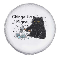 Chinga La Migra Spare Tire Cover Funny Cat Immigration Support