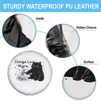 Chinga La Migra Spare Tire Cover Funny Cat Immigration Support