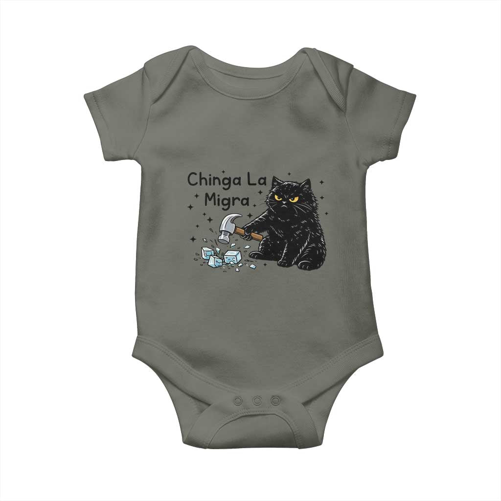 Chinga La Migra Baby Onesie Funny Cat Immigration Support
