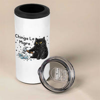 Chinga La Migra 4 in 1 Can Cooler Tumbler Funny Cat Immigration Support