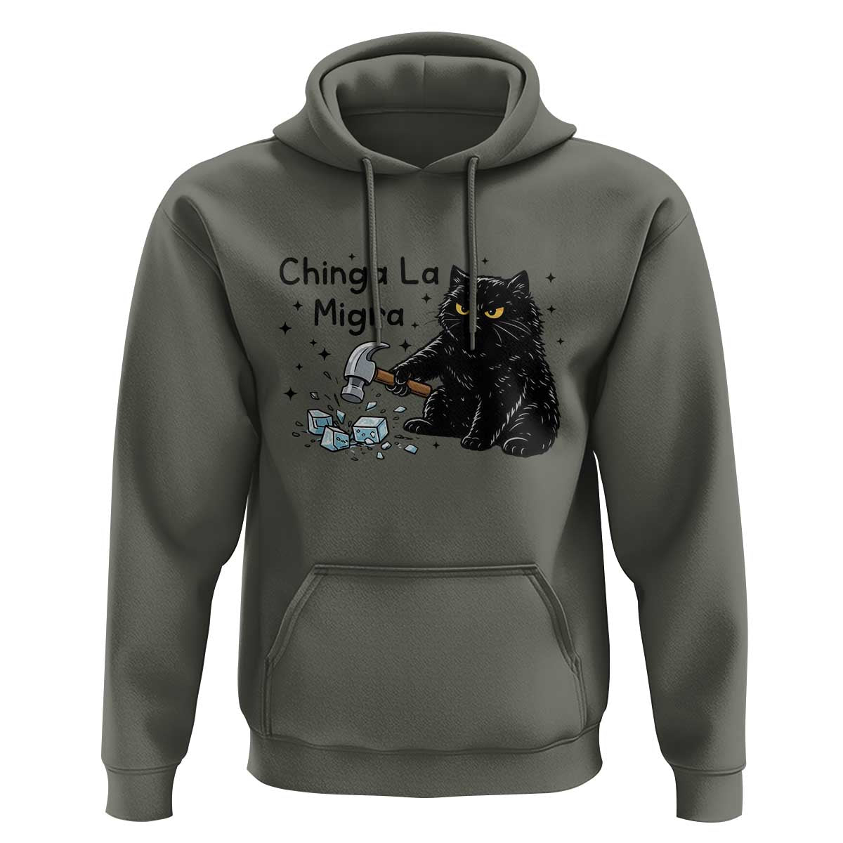 Chinga La Migra Hoodie Funny Cat Immigration Support