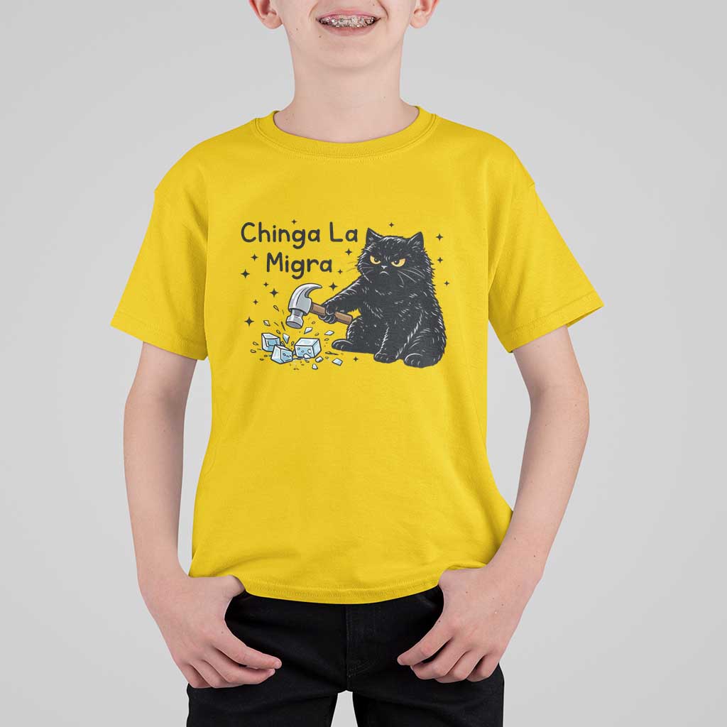 Chinga La Migra T Shirt For Kid Funny Cat Immigration Support