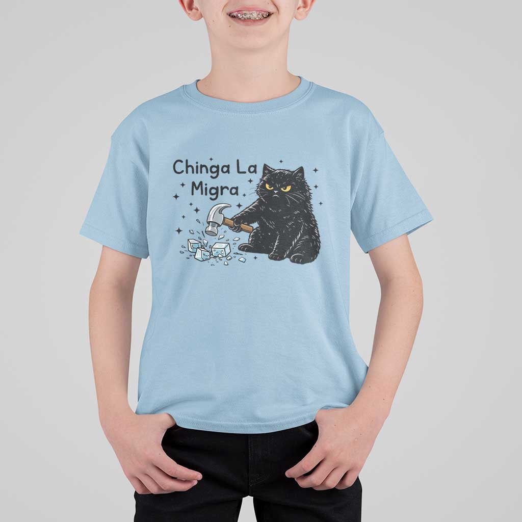 Chinga La Migra T Shirt For Kid Funny Cat Immigration Support