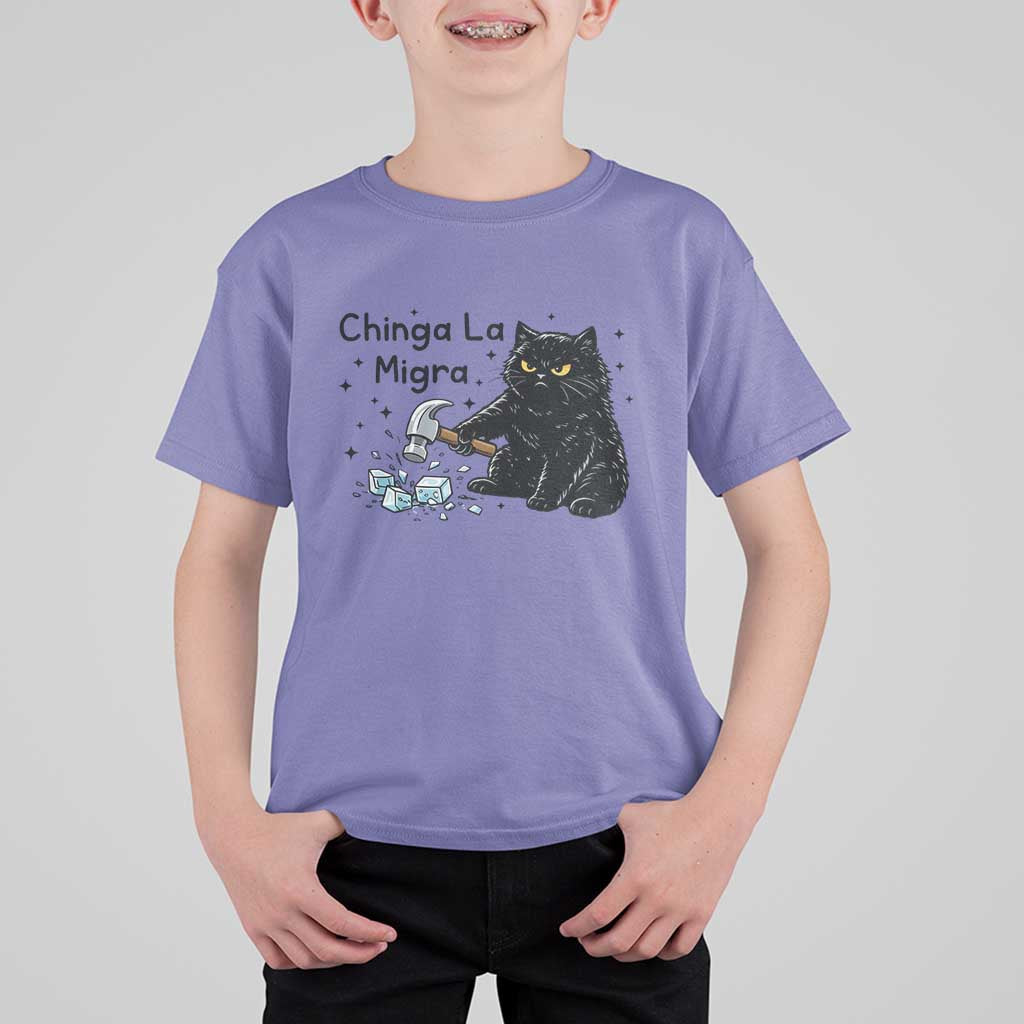Chinga La Migra T Shirt For Kid Funny Cat Immigration Support