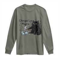Chinga La Migra Long Sleeve Shirt Funny Cat Immigration Support