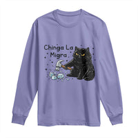 Chinga La Migra Long Sleeve Shirt Funny Cat Immigration Support