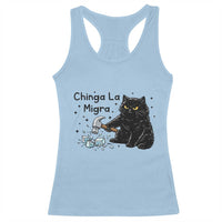 Chinga La Migra Racerback Tank Top Funny Cat Immigration Support