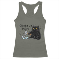 Chinga La Migra Racerback Tank Top Funny Cat Immigration Support