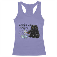 Chinga La Migra Racerback Tank Top Funny Cat Immigration Support