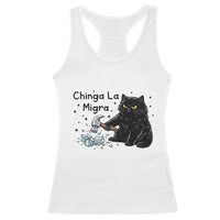 Chinga La Migra Racerback Tank Top Funny Cat Immigration Support