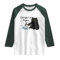 Chinga La Migra Raglan Shirt Funny Cat Immigration Support