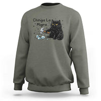 Chinga La Migra Sweatshirt Funny Cat Immigration Support