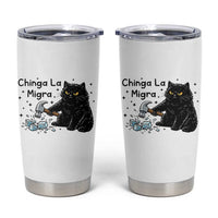 Chinga La Migra Tumbler Cup Funny Cat Immigration Support