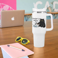 Chinga La Migra Tumbler With Handle Funny Cat Immigration Support