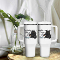 Chinga La Migra Tumbler With Handle Funny Cat Immigration Support