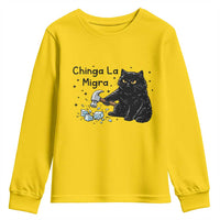 Chinga La Migra Youth Sweatshirt Funny Cat Immigration Support