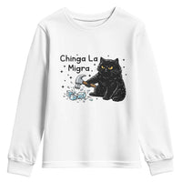Chinga La Migra Youth Sweatshirt Funny Cat Immigration Support
