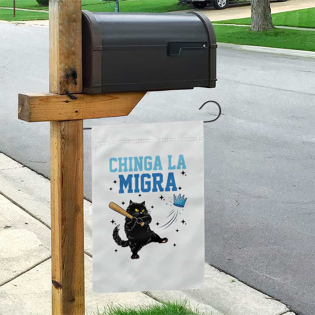 Chinga La Migra Garden Flag Funny Protest Cat Minneapolis Support Gift