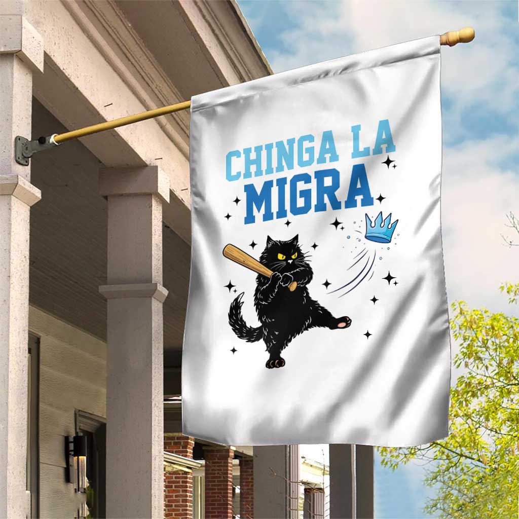 Chinga La Migra Garden Flag Funny Protest Cat Minneapolis Support Gift