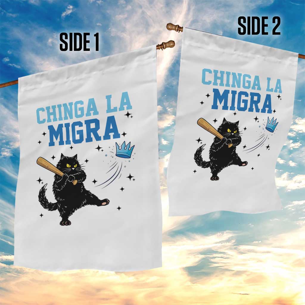 Chinga La Migra Garden Flag Funny Protest Cat Minneapolis Support Gift