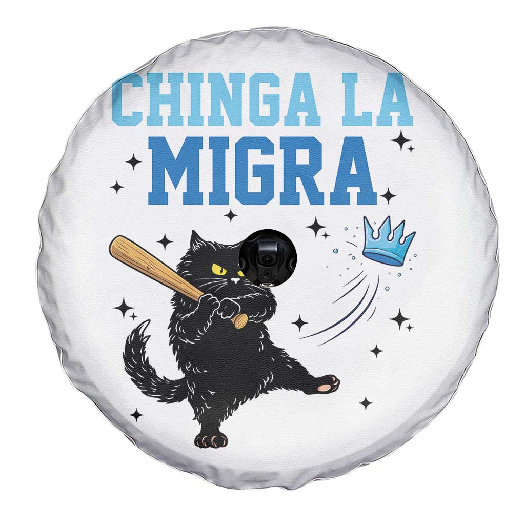 Chinga La Migra Spare Tire Cover Funny Protest Cat Minneapolis Support Gift