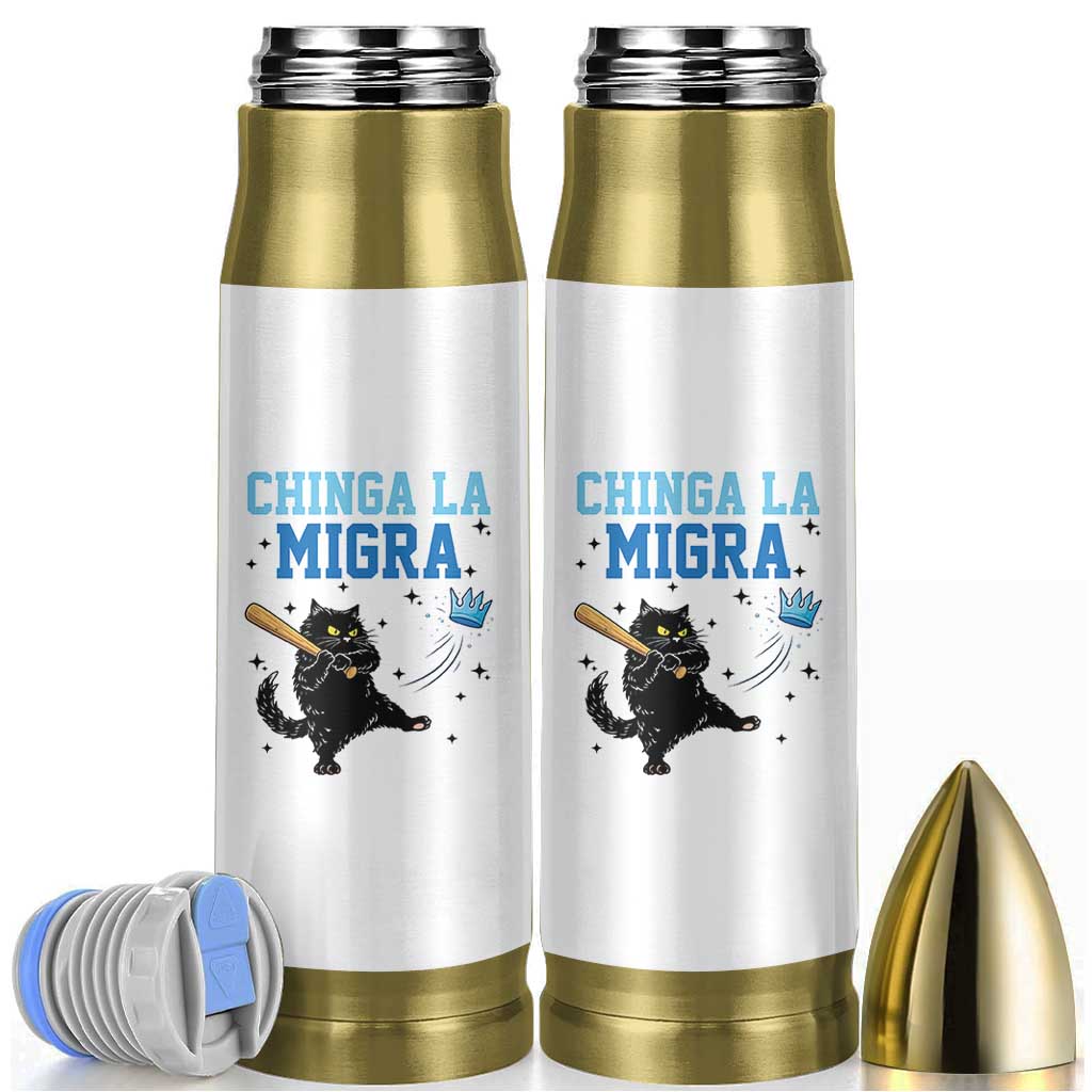 Chinga La Migra Bullet Tumbler Funny Protest Cat Minneapolis Support Gift