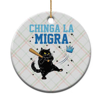 Chinga La Migra Ceramic Ornament Funny Protest Cat Minneapolis Support Gift