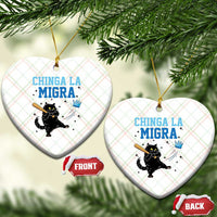 Chinga La Migra Ceramic Ornament Funny Protest Cat Minneapolis Support Gift