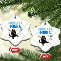 Chinga La Migra Ceramic Ornament Funny Protest Cat Minneapolis Support Gift