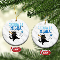 Chinga La Migra Ceramic Ornament Funny Protest Cat Minneapolis Support Gift