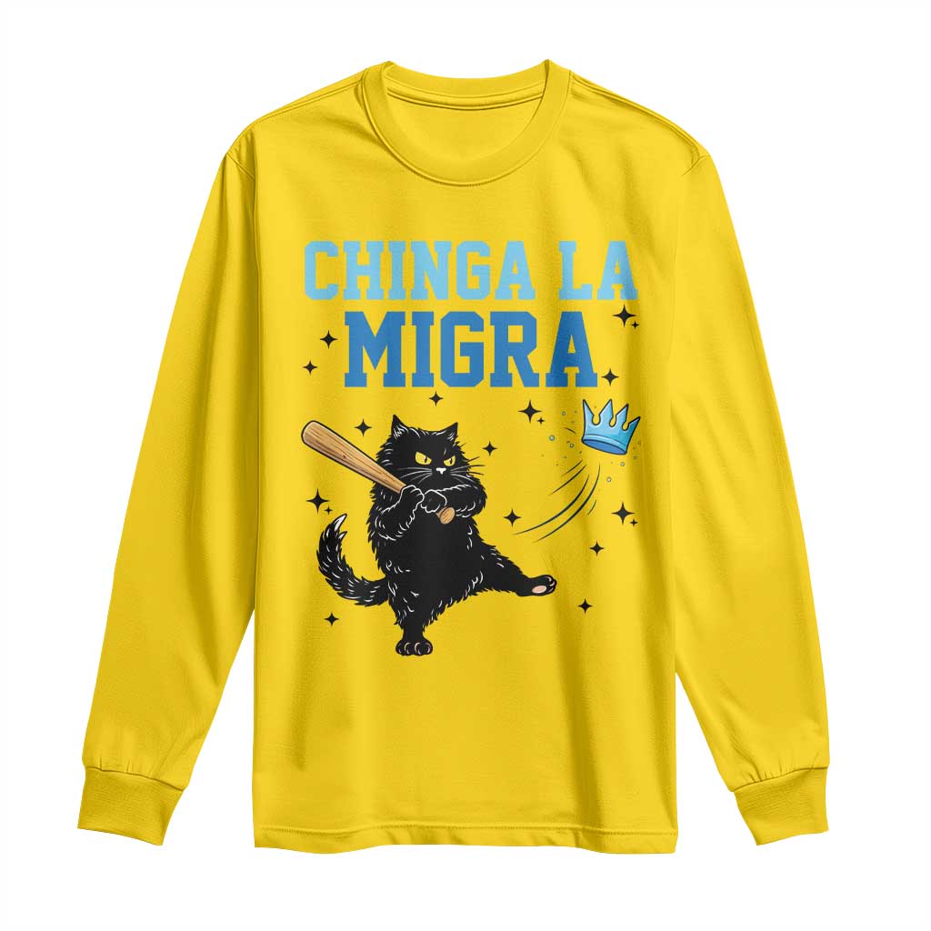 Chinga La Migra Long Sleeve Shirt Funny Protest Cat Minneapolis Support Gift