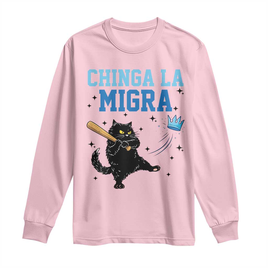 Chinga La Migra Long Sleeve Shirt Funny Protest Cat Minneapolis Support Gift